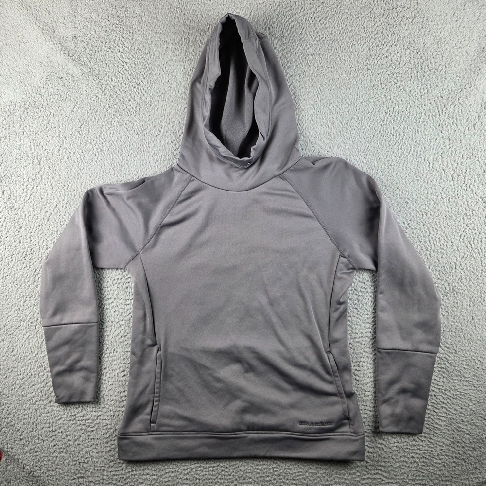 GRUNDÉNS Gray Hooded Hoodie Womens Sweatshirt Size L Polyester